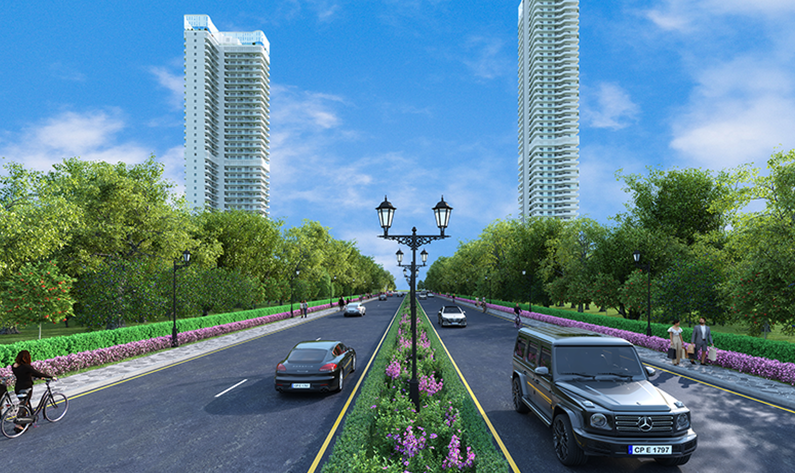 Enjoy the picturesque view of a lush garden from your luxury independent floors at The Orchard - Central Park
 