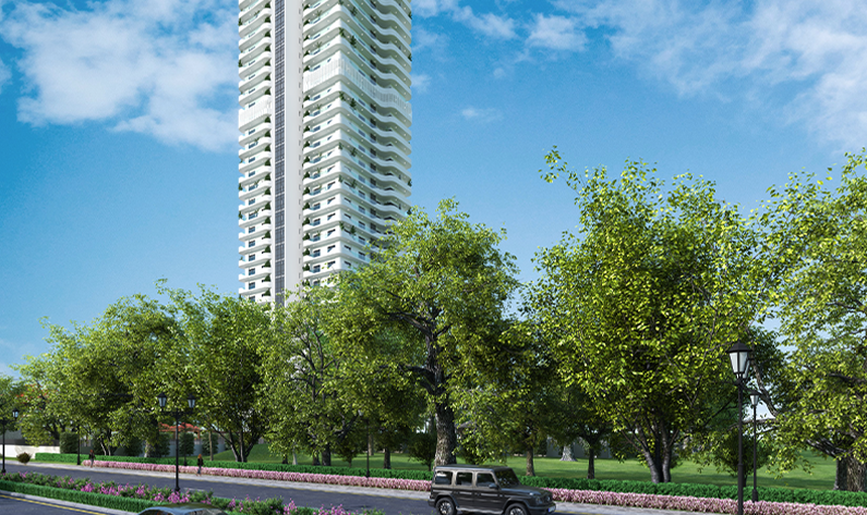 Check out the front view of Flower Valley The Orchard by Central Park in Sohna, Gurgaon
