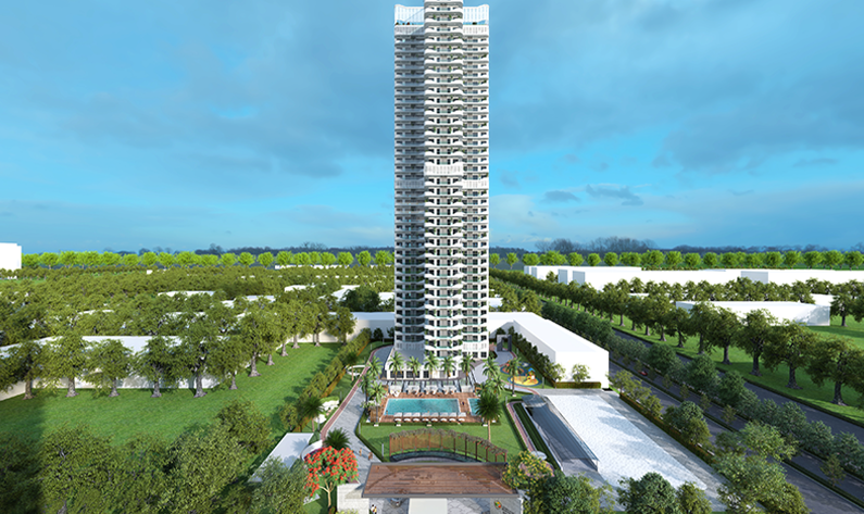 Enjoy the view of the private terrace at Luxury Independent Floors in Gurgaon - The Orchard by Central Park
